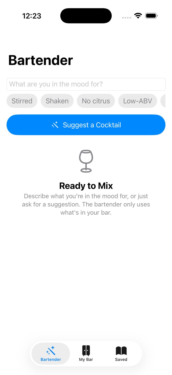 Screenshot of the Cocktail Recipe app built with Fable